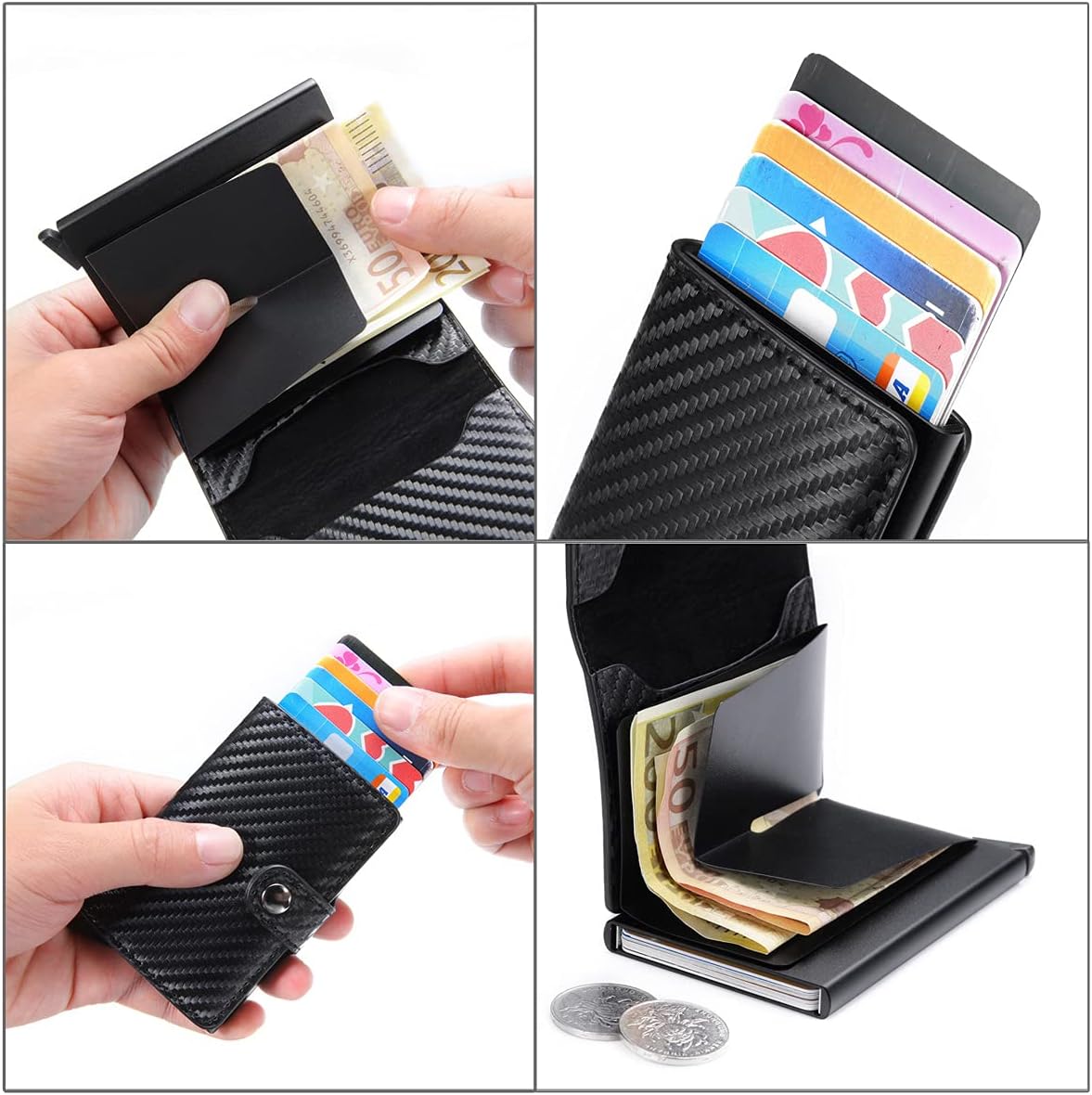 Cartera Inteligente Pop-Up con RFID – Acceso Rápido y Estilo Premium